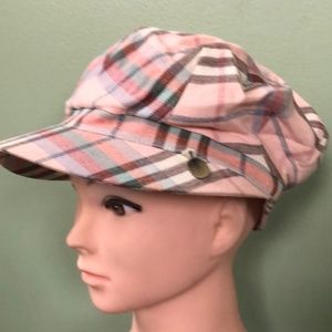 Burberry Authentic London Women's Pink Check Bucket Hat Sz M